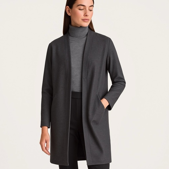 Kit and Ace Coatigan Longline Car Coat Dark Heathered Grey Small - Picture 1 of 8